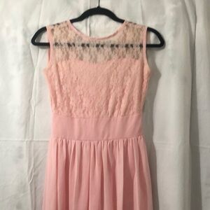 Pink floral long maxi dress